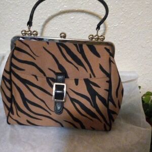 Preston & York Black and Brown Animal Print Bag